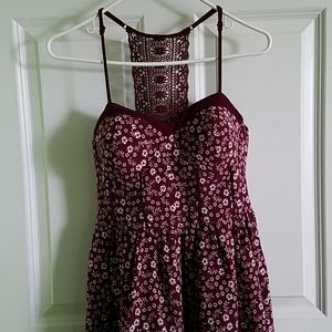 Burgundy Floral Dress